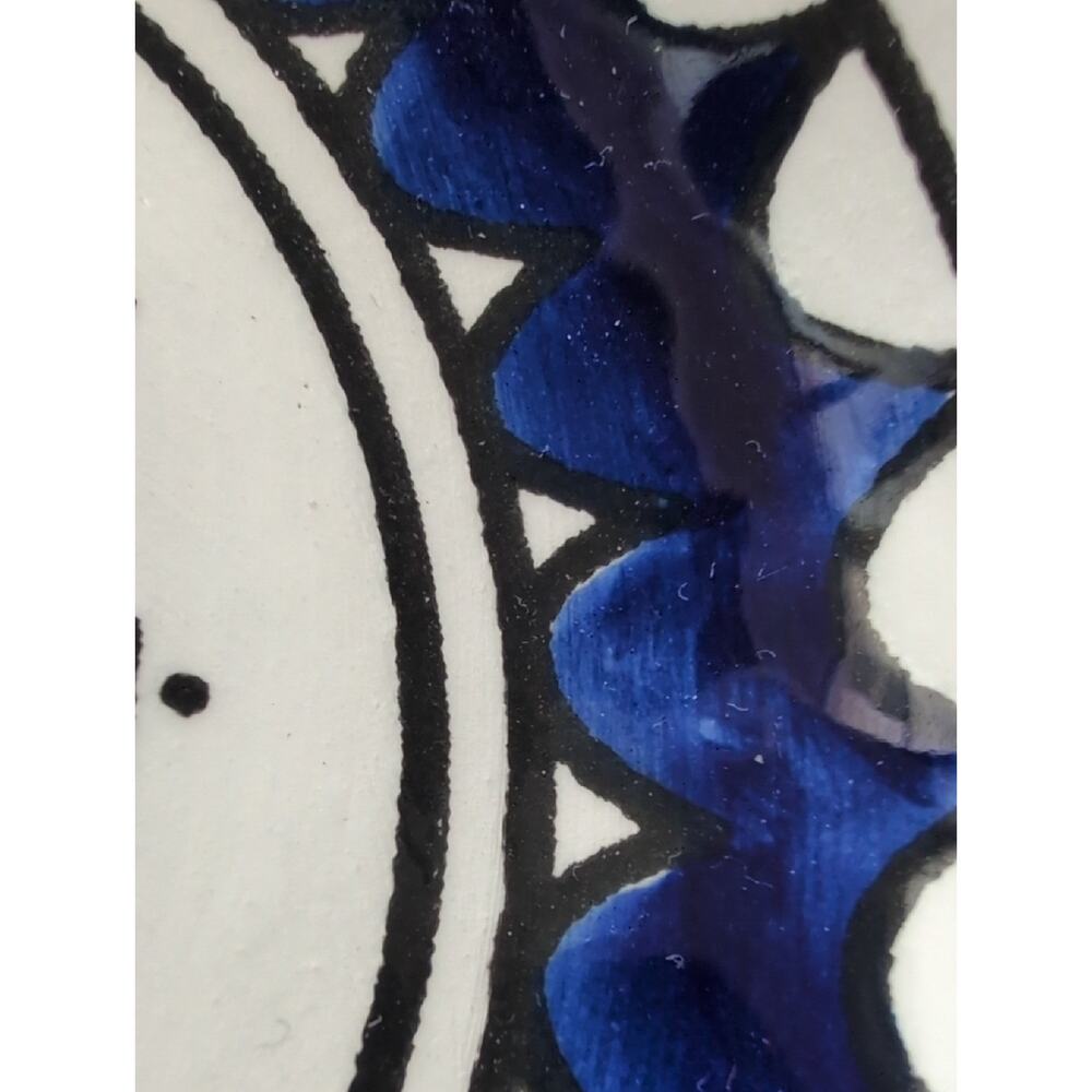 Decorative Ceramic Accent Plate Dish - Blue "Follow Your Soul" Quote 5.25" - Picture 2 of 3